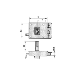 Azbe - SERRATURA DA APPLICARE 6-12 SINISTRA. NICHEL en oferta