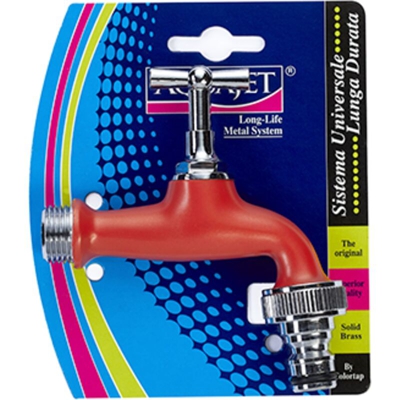 Aquajet - R.ot. Rubinetto C/inn. Rapido 1/2 Rosso