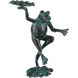 Rana Decorativa da Giardino, Resistente alle Intemperie, Esterno e Interno, Ghisa, Formato M, Verde en oferta