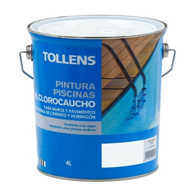 Pittura cloro-gomma per piscine Tollens | 4 litri - Bianco