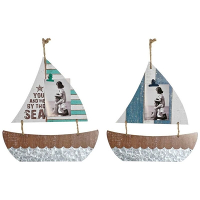 Decorazione pensile Barca a vela Corda Legno MDF (2 pcs) (40 x 2 x 43 cm) - Dkd Home Decor