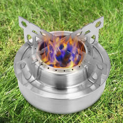 Asupermall - Outdoor Alcohol Stove & Rack insieme combinato Mini portatile stufa dell'alcool con Croce stand Stufa Rack SOSTEGNO características