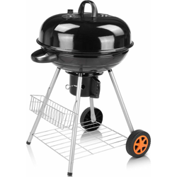 grill bollitore 58 x 58 x 98 cm, griglia a carbone con coperchio, griglia, 2 ruote, vano portaoggetti, portacenere e termometro, affumicatore per en oferta