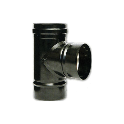 No Brand - RACCORDO 'T' Ø12CM TUBO STUFA PELLET ACCIAIO INOX NERO