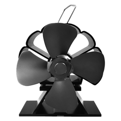 Forno a legna 4 pale 1300 giri camino ventilatore camino alimentato a risparmio di calore Ecofan nero en oferta
