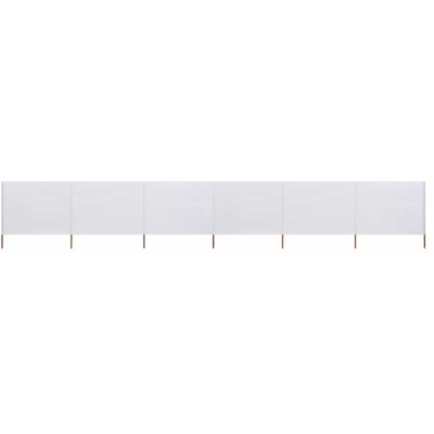 Paravento a 6 Pannelli in Tessuto 800x120 cm Bianco Sabbia - Bianco - Vidaxl