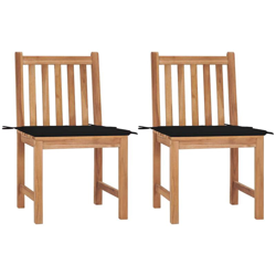 vidaXL Sedie da Giardino 2 pz con Cuscini in Legno Massello di Teak en oferta