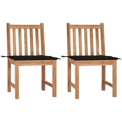 vidaXL Sedie da Giardino 2 pz con Cuscini in Legno Massello di Teak