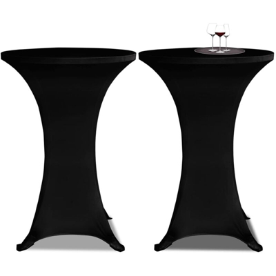 Copritavolo ?70 cm Nero Tessuto elasticizzato 2 pezzi - Nero