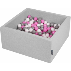 90X40cm/300 Palline ? 7CM Quadrato Piscina Di Palline Colorate Per Bambini Fabbricato In EU, Grigio Ch:Grigio/Bianco/Rosa - grigio en oferta