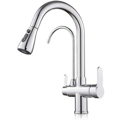 Rubinetto a osmosi inversa a 3 vie, rimovibile, girevole a 360 ° con linee curve