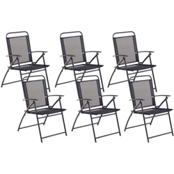 Set di 6 sedie da giardino pieghevoli in acciaio nero LIVO precio