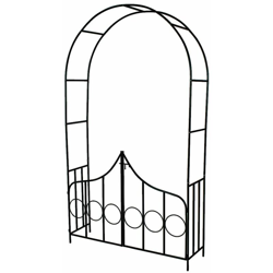 arco per rose rampicanti in acciaio con porticina - arco per rampicanti, arco da giardino, arco per rose - verde en oferta