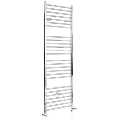 Hudson Reed Kent Scaldasalviette Misto Piatto Moderno - Termoarredo Bagno a Scaletta Cromato - Design Elettrico & Idraulico - 494W - 1800 x 400mm