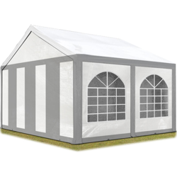 Tendone per feste 3x4 m Gazebo party per sagre, mercati PE 240 g/m² bianco-grigio características
