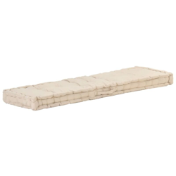 vidaXL Cuscino per Pallet e Pavimento in Cotone 120x40x7 cm Beige - Beige en oferta