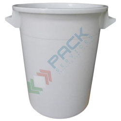 Mobil Plastic - Bidone industriale in plastica (HDPE) 75 Lt, sovrapponibile e inseribile, coperchio a pressione (escluso), colore neutro (75 Lt en oferta