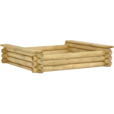 Sabbiera 120x120x27 cm in Legno di Pino Impregnato - Verde - Youthup