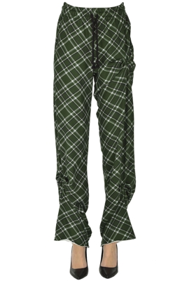 Check print trousers