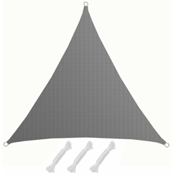 Amanka - Tenda da Sole UV 3x3x3 Triangolo HDPE Telo di Protezione Solare Giardino Grigio características