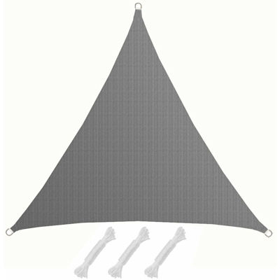 Amanka - Tenda da Sole UV 3x3x3 Triangolo HDPE Telo di Protezione Solare Giardino Grigio