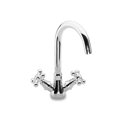 Gruppo monoforo pesante per lavello, bocca girevole serie vittoriana gs