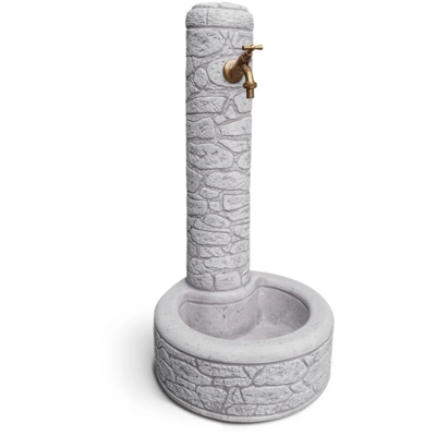 fontana vedovella anticata 'arnosto' colore grigio - 40x40x81 cm