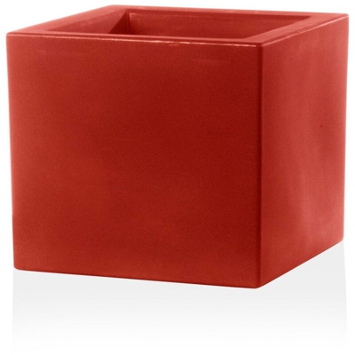 Vaso Cubo Schio Essential in resina da giardino per fiori e piante. -40 cm / Rosso Cardinale