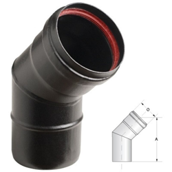 Curva aperta 45° in acciaio porcellanato 2 mm aeternum nero 8 - d 80 mm - ALA en oferta