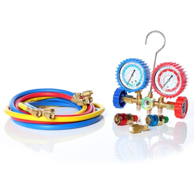 Melko aiuto alla refrigerazione Klima 2 vie per R134a R22 R12 R502 con 3 tubi flessibili per auto