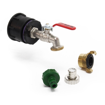 Adattatore IBC S60X6 valvola a sfera 26.44mm (3/4') con beccuccio per tubo raccordo rapido a scatto