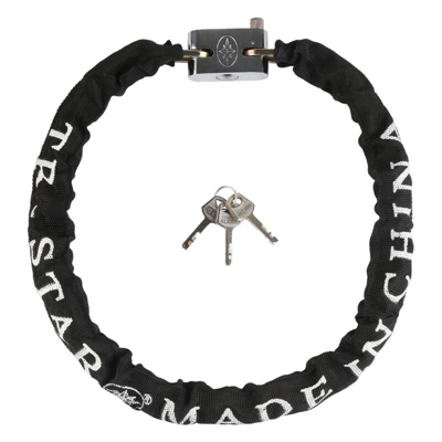 Catene antifurto per lucchetti per bici, catena per bici da moto per bicicletta, catena in metallo con tessuto protettivo - Noir-argent