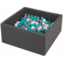 90X40cm/200 Palline ? 7CM Quadrato Piscina Di Palline Colorate Per Bambini Fabbricato In EU, Grigio Sc:Grigio/Bianco/Turchese - grigio en oferta