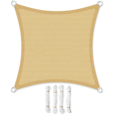 3 x 3m Tenda Parasole Vela Ombreggiante in HDPE Protezione Solare Protezione dai Raggi UV Respirante Permeabile Utilizzabile per Giardino Balcone