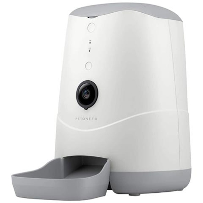 Distributore Automatico di Cibo Secco per Gatti e Cani di Piccola / Media Taglia Nutri Vision FDW020 Videocamera HD Connessione Wi-Fi Capacità 3,7 Litri