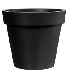 Vaso rotondo in resina "Easy" 25 cm. Nero en oferta