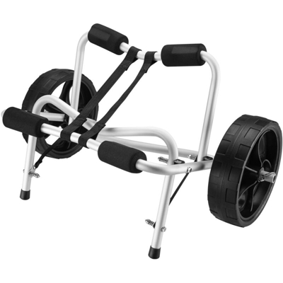 Carrello di trasporto pieghevole alluminio 68kg ruote PU con cintura per kayak canoa barca