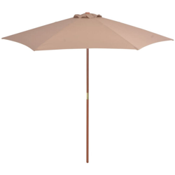 vidaXL Ombrellone da Esterni con Palo in Legno 270cm Grigio Talpa - Marrone precio