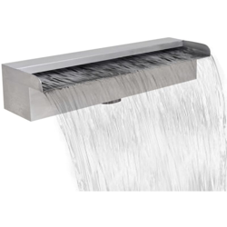 Cascata per Laghetto Rettangolare in Acciaio Inox 45 cm - Argento - Vidaxl precio