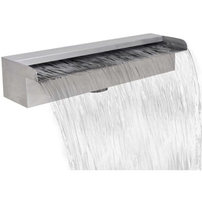 Cascata per Laghetto Rettangolare in Acciaio Inox 45 cm - Argento - Vidaxl