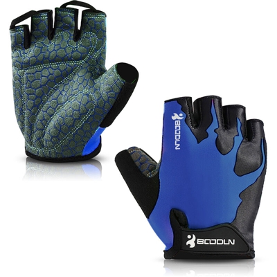 Boodun - Guanti sportivi Antiscivolo Guanti mezze dita da ciclismo Guanti imbottiti ammortizzanti per sollevamento pesi Guanti MTB traspiranti