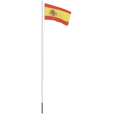Bandiera con Pennone in Alluminio 6,2 m della Spagna - Vidaxl
