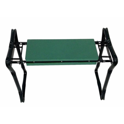 Todeco - Sedile Da Giardino Pieghevole, Panca Da Giardino Inginocchiatoio, Verde, Dimensioni letto disteso: 62 x 48 x 28 cm