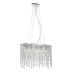 I-BREEZE / S5 - Lampadario a sospensione elegante con cristalli e cromato 40 watt en oferta