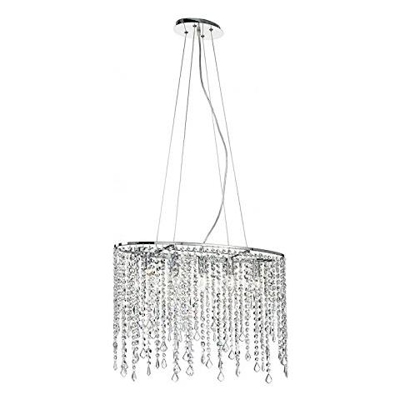 I-BREEZE / S5 - Lampadario a sospensione elegante con cristalli e cromato 40 watt