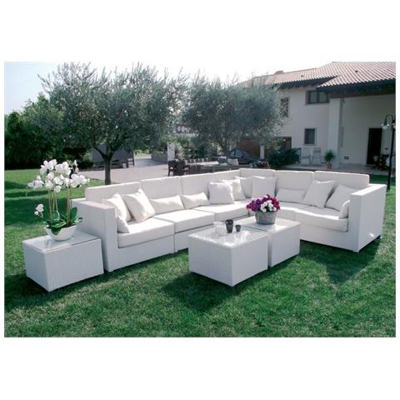 Acus - Tavolino Intreccio In Rattan Sintetico Piano In Vetro 60 X 60