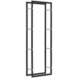 vidaXL Rastrelliera per Legna da Ardere Nera 50x20x150 cm in Acciaio - Nero características
