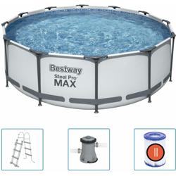 Bestway Set Piscina Steel Pro MAX 366x100 cm - Grigio en oferta