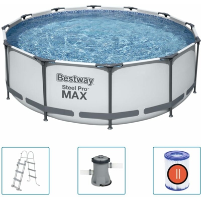 Bestway Set Piscina Steel Pro MAX 366x100 cm - Grigio