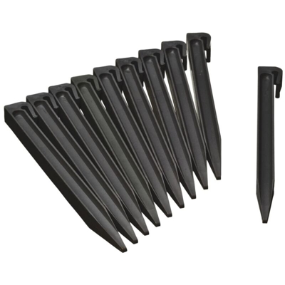Pioli di Ancoraggio da Giardino 10 pz Neri - Nero - Nature